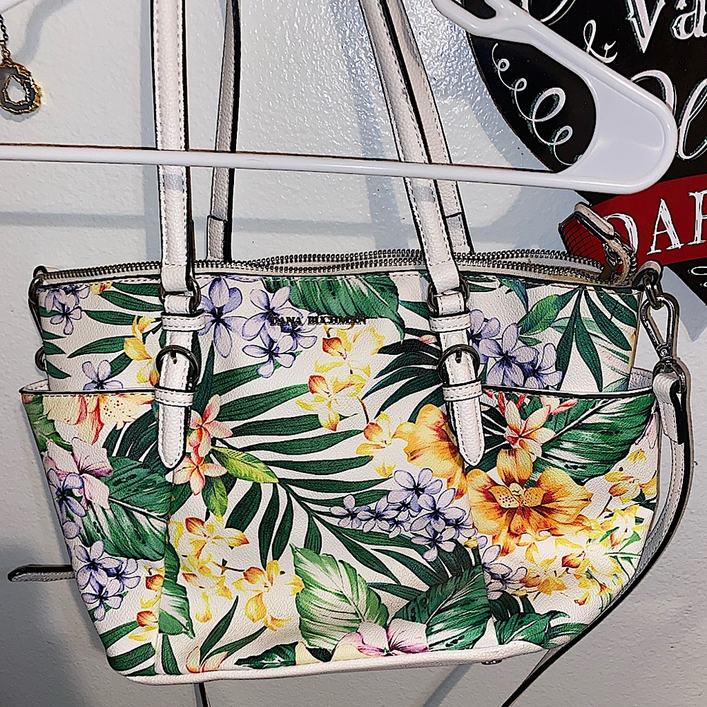 Dana Buchman purse, tropical type of design, and is a large shoulder purse